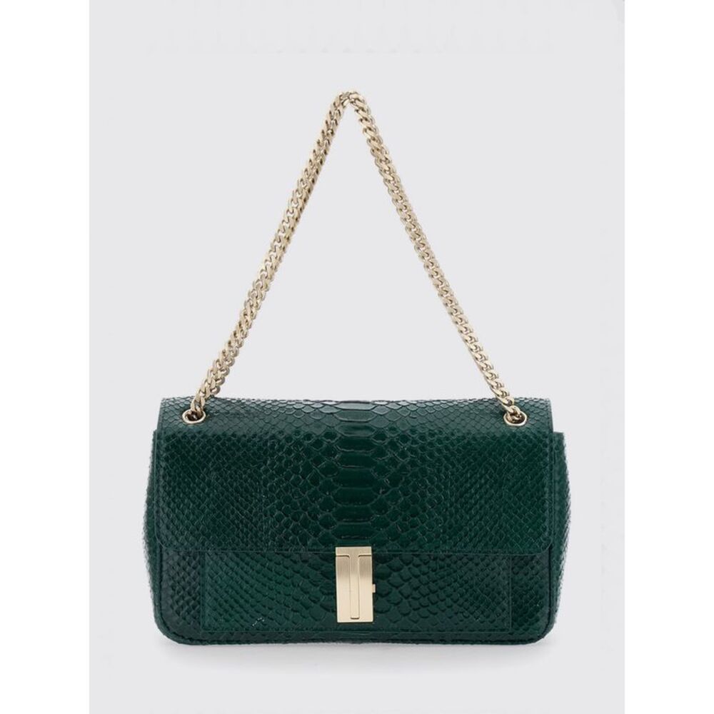 Tom Ford Women Python Print Calfskin Shoulder Bag Tom Ford With Monogram